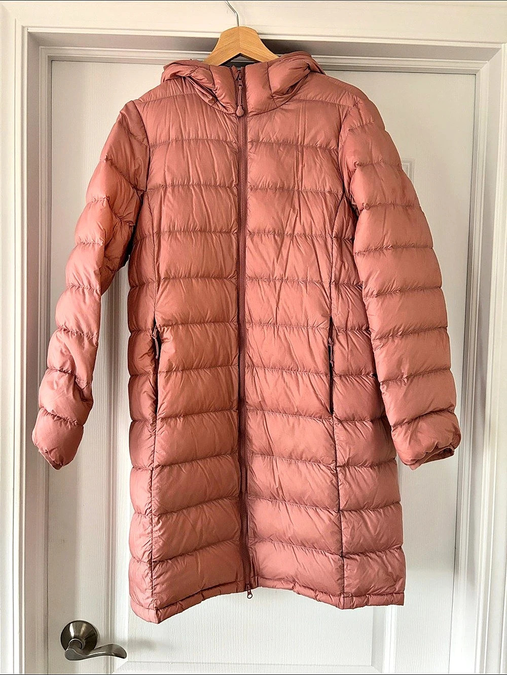 TNA The Little Puff Long Puffer Coat in Pink Size Medium Like New